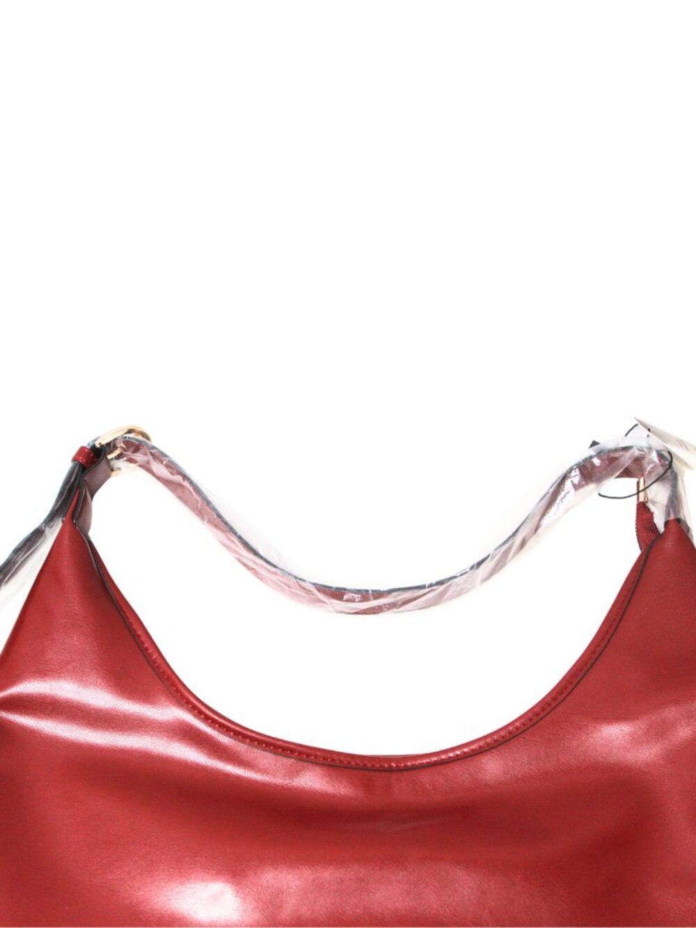 K. Carroll red vegan leather Brit hobo bag large adjustable strap - Picture 3 of 7